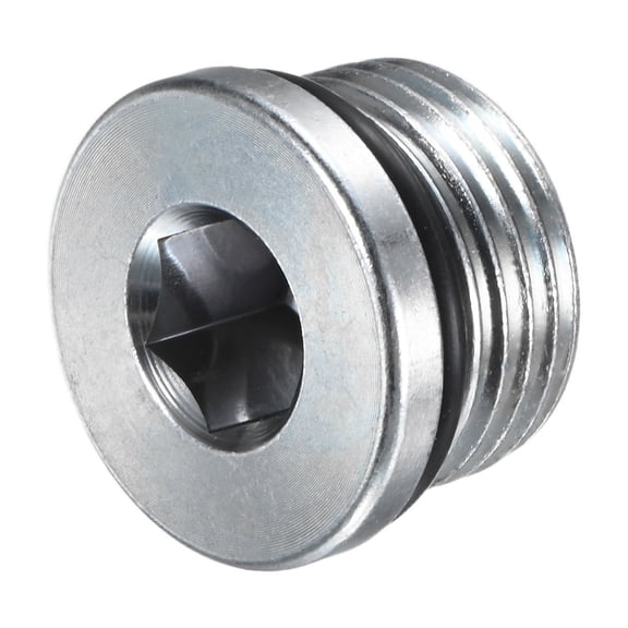 Uxcell 1-Pack 7/8-14UNF Inner Hex Head Pipe Fitting Plug, Stainless Steel Sensor Socket Plug with Seal O-Ring Sealing Screw