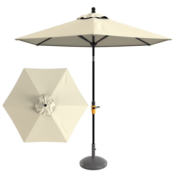 Uxcell 1 Pack 9ft Patio Umbrella Replacement Canopy for 6 Ribs, Outdoor Market Table Umbrella Top, Canopy Only [Beige]
