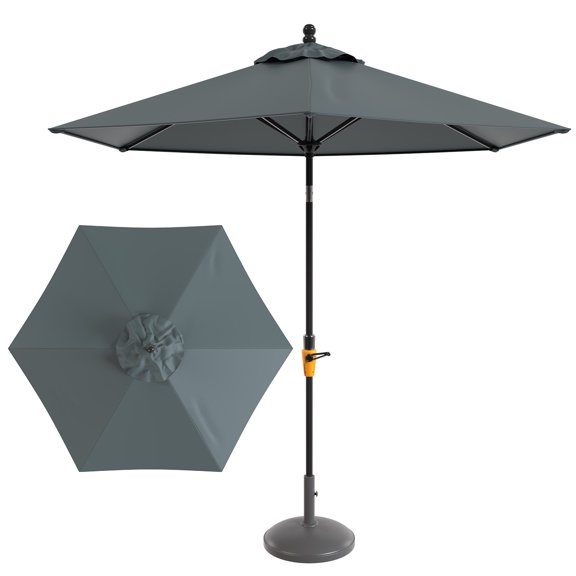Uxcell 1 Pack 9ft Patio Umbrella Replacement Canopy for 6 Ribs, Outdoor Market Table Umbrella Top, Canopy Only [Gray]