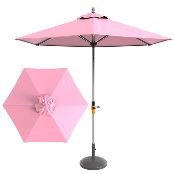 Uxcell 1 Pack 9ft Patio Umbrella Replacement Canopy for 6 Ribs, Outdoor Market Table Umbrella Top, Canopy Only [Pink]