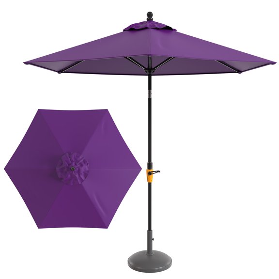 Uxcell 1 Pack 9ft Patio Umbrella Replacement Canopy for 6 Ribs, Outdoor Market Table Umbrella Top, Canopy Only [Purple]