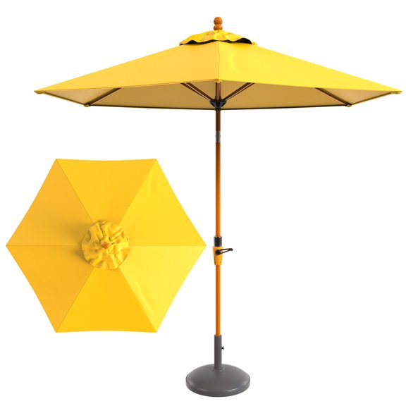 Uxcell 1 Pack 9ft Patio Umbrella Replacement Canopy for 6 Ribs, Outdoor Market Table Umbrella Top, Canopy Only [Yellow]