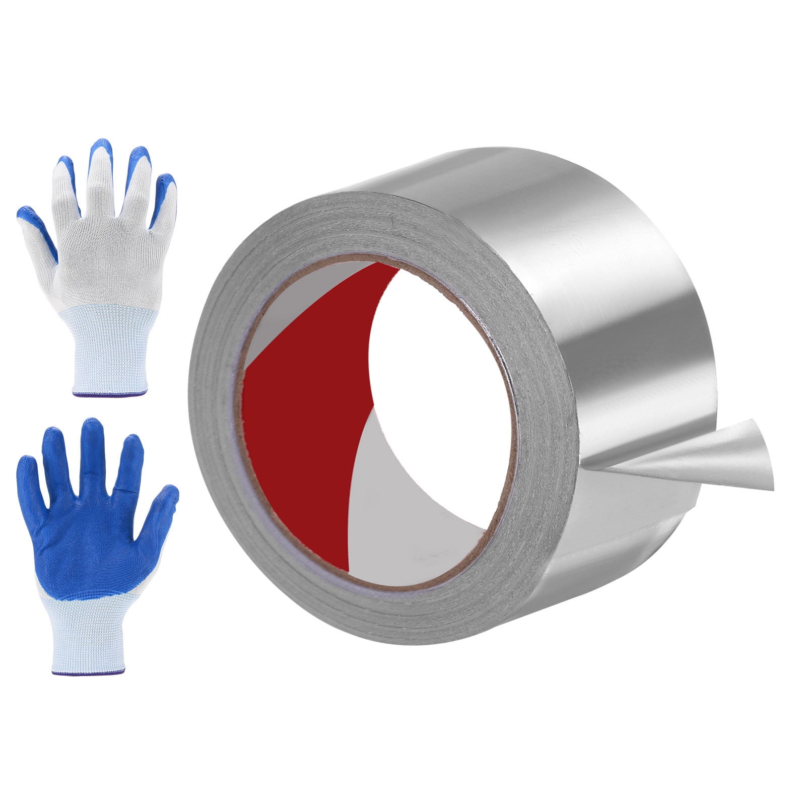Uxcell 1 Pack Aluminum Foil Tape, 33 Ftx3.1inx2.4mil Heavy Duty HVAC Tape Metal Duct Tapes Heat Resistant Tape Insulation Tapes with Gloves for Air Ductwork, Dryer Vent, HVAC Sealing