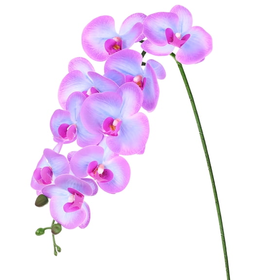 Uxcell 1-Pack Artificial Orchid Flowers 9 Large Petals 37 Inch Faux Phalaenopsis Silk Bouquets Blue Purple Fake Orchids for Home/Wedding