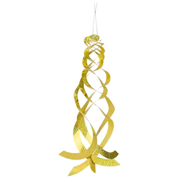 Uxcell 1-Pack Bird Repellent Spiral Reflectors, 17.8" Plastic Hanging Reflective Bird Deterrent Device [Gold Tone]