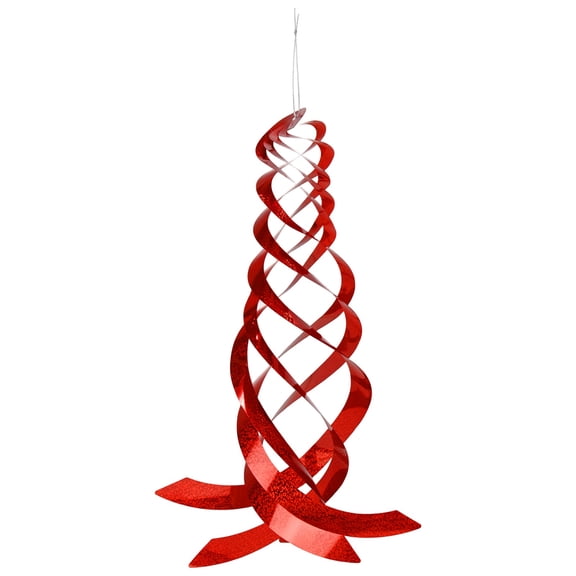 Uxcell 1-Pack Bird Repellent Spiral Reflectors, 17.8" Plastic Hanging Reflective Bird Deterrent Device [Red]