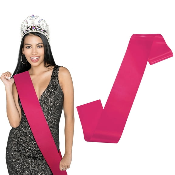 Uxcell 1-Pack Blank Satin Sash, 3.8"/95mm Party Accessory Sashes for Wedding/Birthday/Party Decorations/DIY /Graduation [Rose Red]