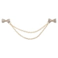 thumbnail image 1 of Uxcell 1 Pack Bowtie Sweater Clips Retro Cardigan Collar Clips with Chain(Gold), 1 of 6