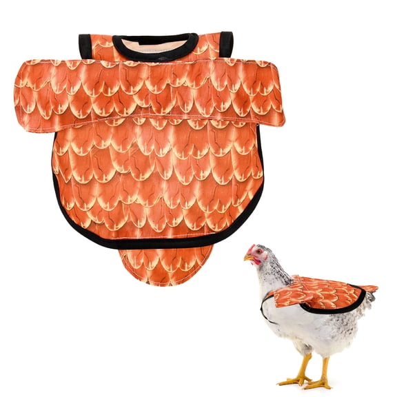 Uxcell 1-Pack Chicken Saddle for Hens, 6.3 Inch Polyester Chicken Apron Back Protector with Adjustable Strap [Orange]
