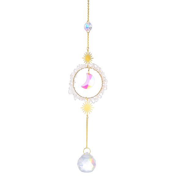 Uxcell 1-Pack Clear Quartz Chip Stones Charm Crystal Suncatcher Car Hanging Ornament for Home and Garden Decoration