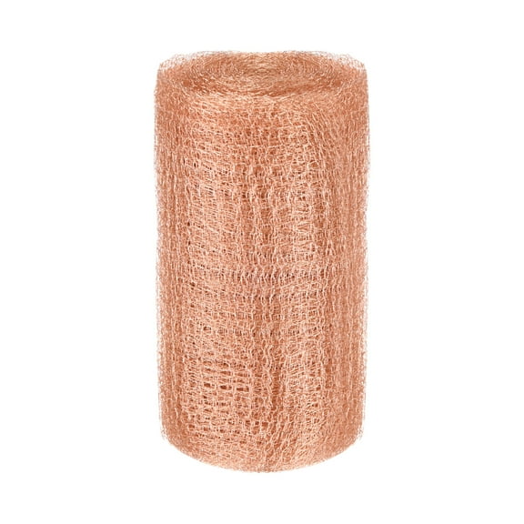 Uxcell 1 Pack Copper Mesh 5 inch x 19.7ft Copper Wool Rustproof Mesh Roll for Kitchens Pipes Walls Windows