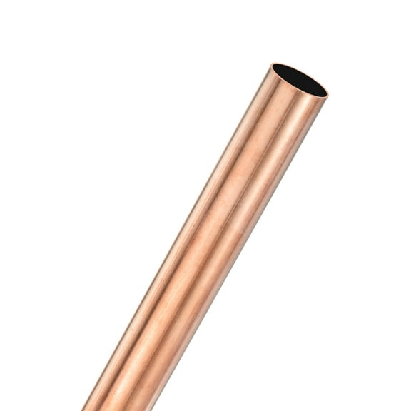Uxcell 1-Pack Copper Round Tube, 12mm OD 0.5mm Thick 200mm Length Straight Pipe Tubing for Construction/Machining/DIY Crafting, Metal Straight Pipe