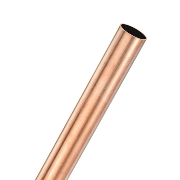 Uxcell 1-Pack Copper Round Tube, 19mm OD 1mm Thick 200mm Length Straight Pipe Tubing for Construction/Machining/DIY Crafting, Metal Straight Pipe
