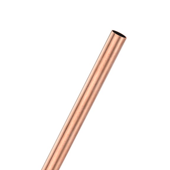 Uxcell 1-Pack Copper Round Tube, 8mm OD 0.5mm Thick 250mm Length Straight Pipe Tubing for Construction/Machining/DIY Crafting, Metal Straight Pipe