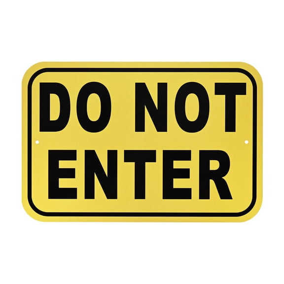 Uxcell 1-Pack Do Not Enter Sign, 12 x 8 Inch Aluminum Sign for Courtyard/Supermarket [Yellow]
