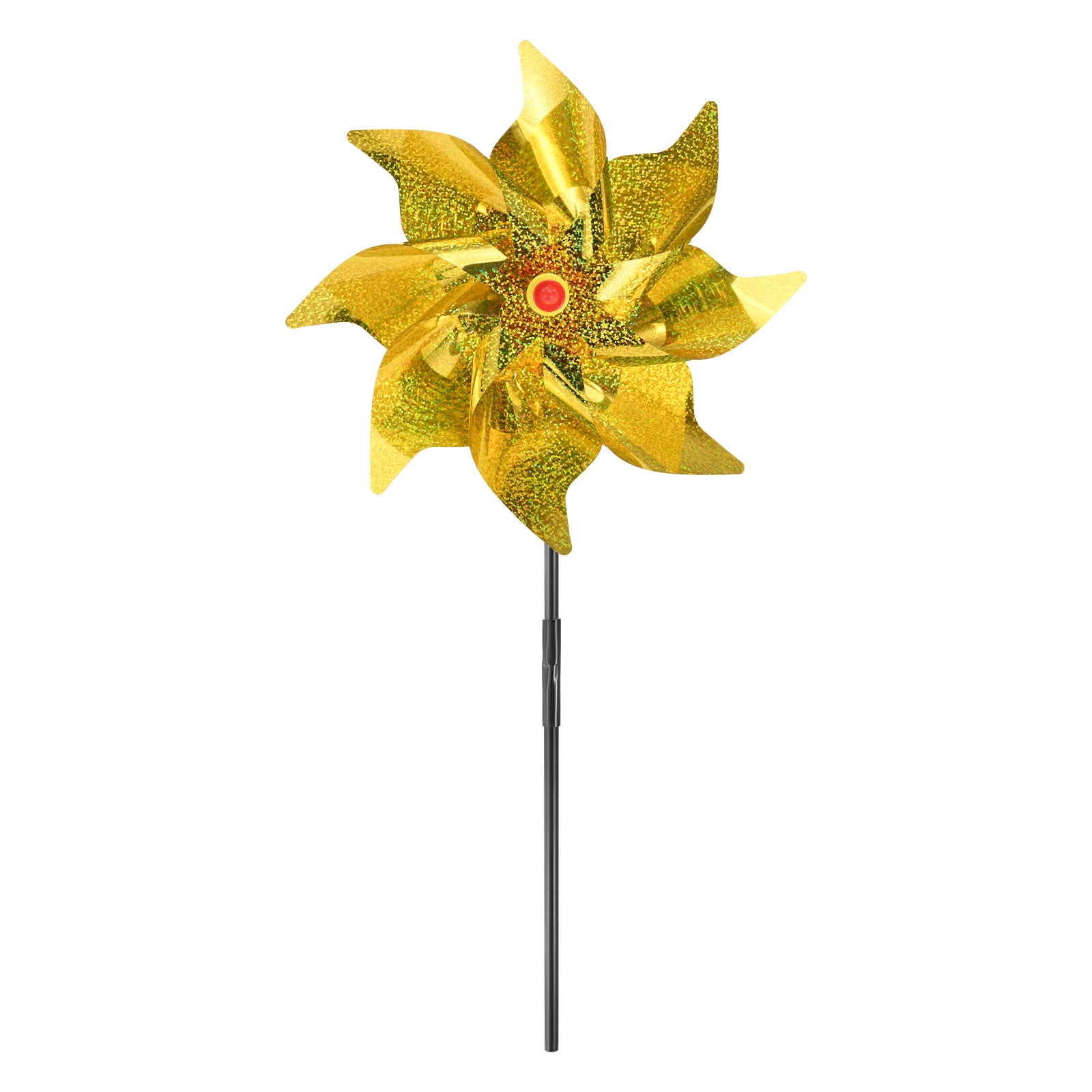 Uxcell 1-Pack Flower Wind Spinner Sparkly Lawn Pinwheels, 20 Inch ...