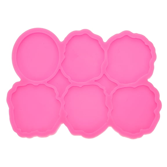 Uxcell 1 Pack Irregular Irrational Round Shape Resin Silicone Mould, 1.7 Inches 6-Impression Epoxy Shiny Resin Casting Mould for Badge Reel Art DIY Pendant Crafts