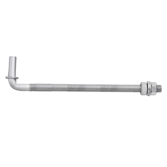 Uxcell 1 Pack J Bolt Gate Hinge, 12" Galvanized Steel Farm Gate Hinges, J-Bolt Chain Link Fence with 5/8" Male Pin for Back Yard