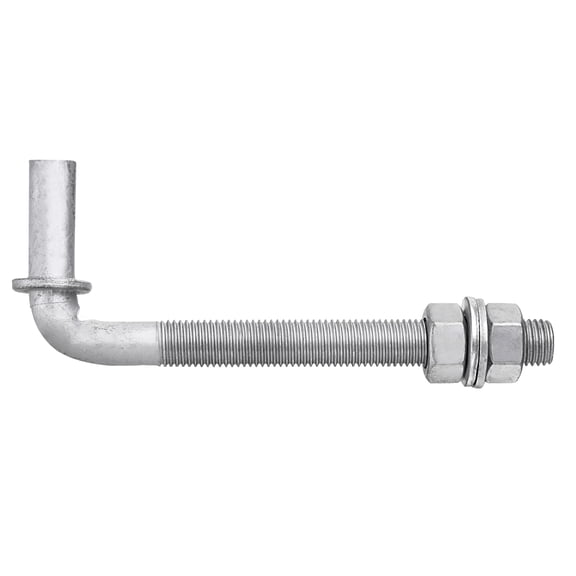 Uxcell 1 Pack J Bolt Gate Hinge, 6" Galvanized Steel Farm Gate Hinges, J-Bolt Chain Link Fence with 5/8" Male Pin for Back Yard