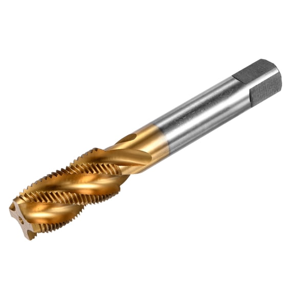 Uxcell 1-Pack M18x1.5mm Metric Spiral Flute Thread Tap, HSS Titanium Coated Right Hand Threading Tap Screw Tapping Tool