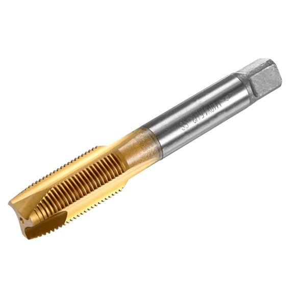 Uxcell 1-Pack M18x1.5mm Metric Thread Tap, HSS Titanium Coated 110mm Length Straight Flute Right Hand Thread Screw Tapping Tool