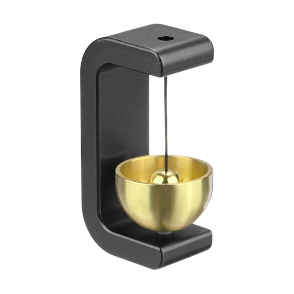 Uxcell 1-Pack Magnetic Shopkeepers Bell for Door Opening, 1.5inch/3.8cm Metal Vintage Wind Chime Doorbell with Brass Bell for Front Porch/Garden/Backyard [Black, C Shape]
