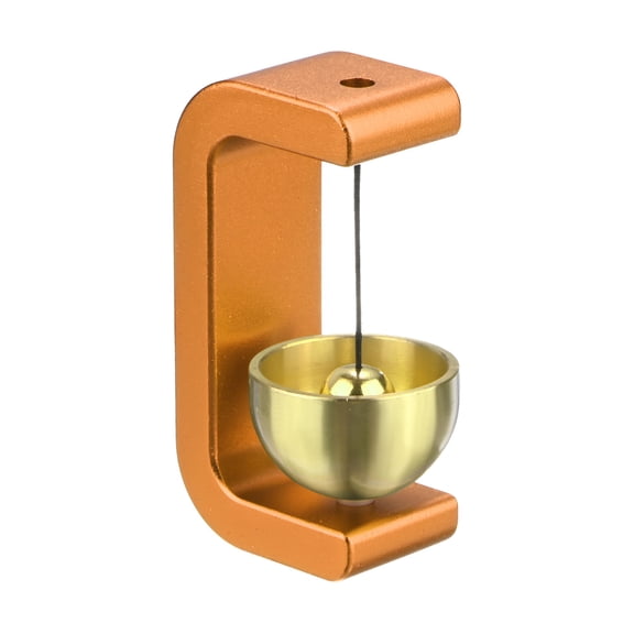 Uxcell 1-Pack Magnetic Shopkeepers Bell for Door Opening, 1.5inch/3.8cm Metal Vintage Wind Chime Doorbell with Brass Bell for Front Porch/Garden/Backyard [Orange, C Shape]