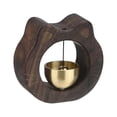 thumbnail image 1 of Uxcell 1-Pack Magnetic Shopkeepers Bell for Door Opening, 3inch/7.7cm Beech Vintage Wind Chime Doorbell with Brass Bell for Front Porch/Garden/Backyard [Brown, Cat Shape], 1 of 6