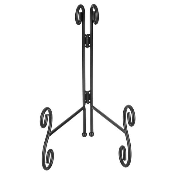 Uxcell 1 Pack Metal Plate Stands - 8 inch Iron Decorative Plate Holder for 10 inch Plates Picture Frame, Black