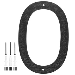 Uxcell 1-Pack Modern Floating House Numbers for Outside, 10 Inch ABS Matte Black Large Address Numbers with Nail Kits [Digit 0]