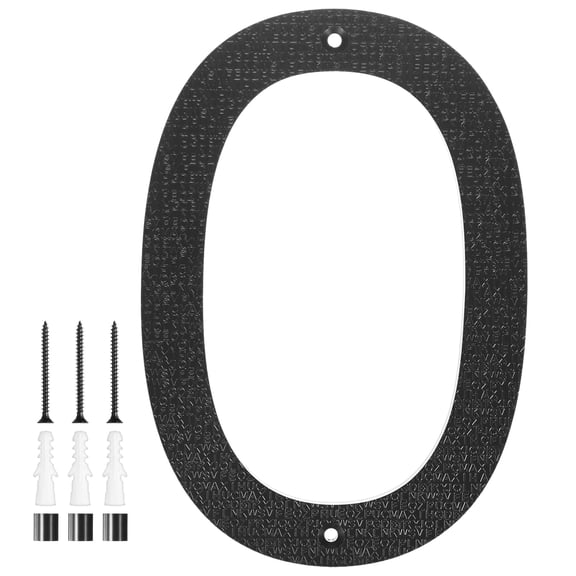 Uxcell 1-Pack Modern Floating House Numbers for Outside, 10 Inch ABS Matte Black Large Address Numbers with Nail Kits [Digit 0]