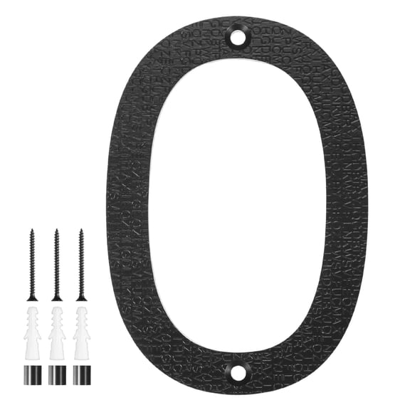 Uxcell 1-Pack Modern Floating House Numbers for Outside, 5 Inch ABS Matte Black Large Address Numbers with Nail Kits [Digit 0]