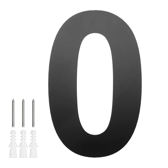 Uxcell 1-Pack Modern Floating House Numbers for Outside, 5 Inch Stainless Steel Glossy Black Large Address Numbers [Digit 0]