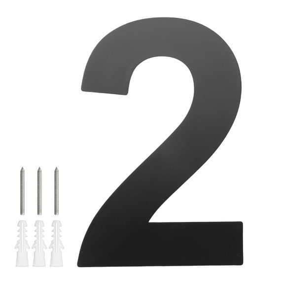 Uxcell 1-Pack Modern Floating House Numbers for Outside, 5 Inch Stainless Steel Glossy Black Large Address Numbers [Digit 2]