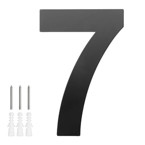 Uxcell 1-Pack Modern Floating House Numbers for Outside, 5 Inch Stainless Steel Glossy Black Large Address Numbers [Digit 7]
