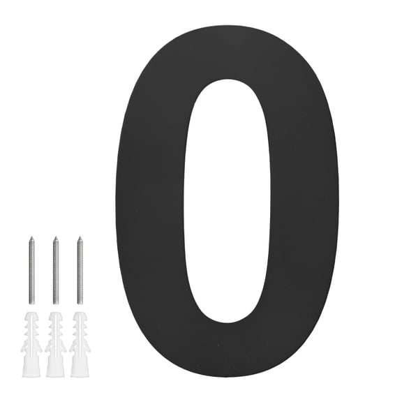 Uxcell 1-Pack Modern Floating House Numbers for Outside, 5 Inch Stainless Steel Matte Black Large Address Number [Digit 0]