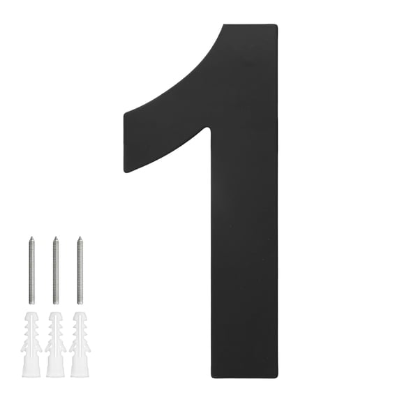 Uxcell 1-Pack Modern Floating House Numbers for Outside, 5 Inch Stainless Steel Matte Black Large Address Number [Digit 1]