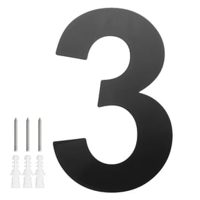 Uxcell 1-Pack Modern Floating House Numbers for Outside, 6 Inch Stainless Steel Glossy Black Large Address Numbers [Digit 3]