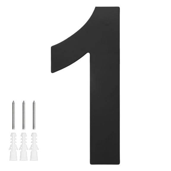 Uxcell 1-Pack Modern Floating House Numbers for Outside, 6 Inch Stainless Steel Matte Black Large Address Number [Digit 1]
