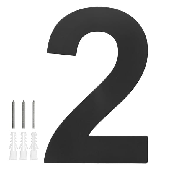 Uxcell 1-Pack Modern Floating House Numbers for Outside, 6 Inch Stainless Steel Matte Black Large Address Number [Digit 2]