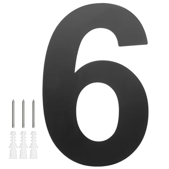 Uxcell 1-Pack Modern Floating House Numbers for Outside, 8 Inch Stainless Steel Glossy Black Large Address Numbers [Digit 6]