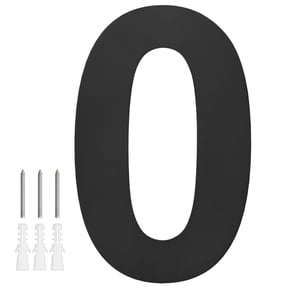 Uxcell 1-Pack Modern Floating House Numbers for Outside, 8 Inch Stainless Steel Matte Black Large Address Number [Digit 0]