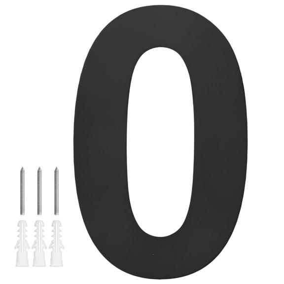 Uxcell 1-Pack Modern Floating House Numbers for Outside, 8 Inch Stainless Steel Matte Black Large Address Number [Digit 0]