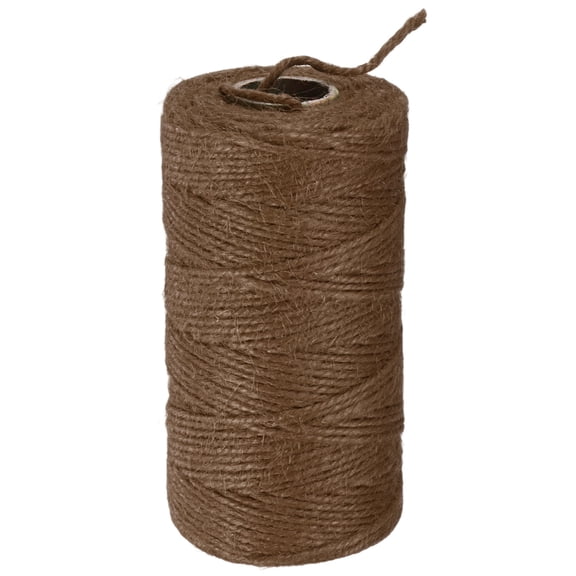 Uxcell 1-Pack Natural Jute Twine String, 2mm x 328ft/100m Long Garden Twine String for Crafts/Gardening Plants [Dark Brown]