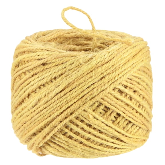 Uxcell 1-Pack Natural Jute Twine String, 3mm x 328ft/100m Long Garden Twine Balls for Crafts/Gardening Plants [Light Yellow]