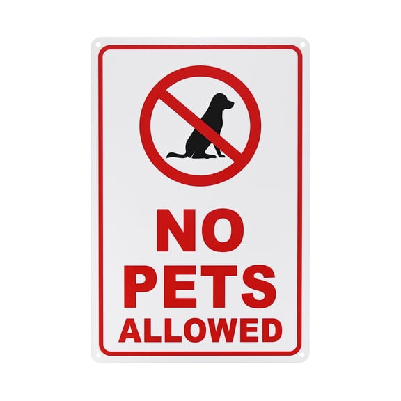 Uxcell 1 Pack No Pets Allowed Sign, 12" No Dog Sign for Garden/Pool Red on White