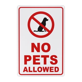 Uxcell 1 Pack No Pets Allowed Sign, 14" No Dog Sign for Garden/Pool Red on White