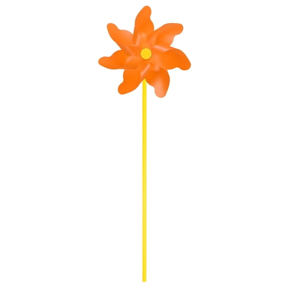 Uxcell 1-Pack Rainbow Pinwheels, 19.7 Inch Plastic Wind Spinners Outdoor Flower Windmill Toy Wind Spinners [Orange]