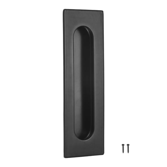 Uxcell 1-Pack Recessed Finger Pulls, 5.90 Inch Inner Circle 304 Stainless Steel Sliding Closet Door Handles [Black]
