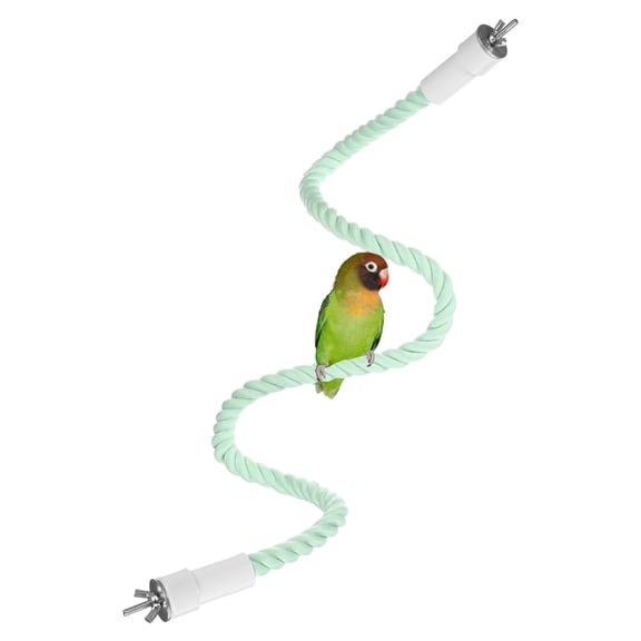 Uxcell 1-Pack Rope Perches for Bird Cages, 31.5 in Length Comfort Grip Flexible Rope Perch Beak & Paw Grinding Bird Platform Sand [Cyan]